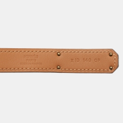 Pre Owned Hermes Gold Epsom Leather Kelly Belt 