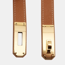 Pre Owned Hermes Gold Epsom Leather Kelly Belt 