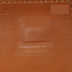 Pre Owned Hermes Collier de Chien Leather Gold Tone Wide Bracelet 