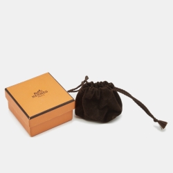 Pre Owned Hermes Trio Permabrass Gold Tone Scarf Ring