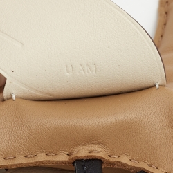 مملوكة مسبقًا Hermes Nata/Sesame/Black Leather Rodeo Pegase Bag Charm MM