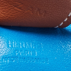 Pre Owned Hermès Blue Zanzibar/Rose Texas/Gold Lambskin Leather Grigri Rodeo Bag Charm PM