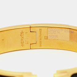 Pre Owned Hermes Clic H Enamel Gold Plated Bracelet