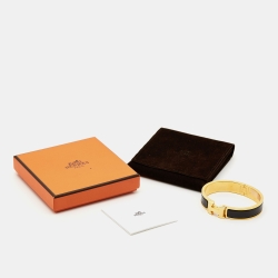 Pre Owned Hermes Clic H Enamel Gold Plated Bracelet