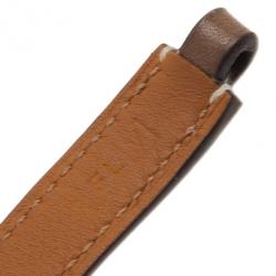 Hermes Rivale Double Tour Brown Leather Bracelet