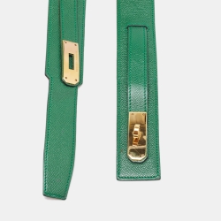 Hermes Vert Bengal Courchevel Leather Kelly adjustable Belt 70CM