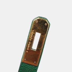 Hermes Vert Bengal Courchevel Leather Kelly adjustable Belt 70CM