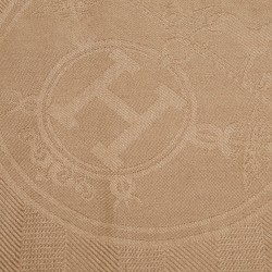 مملوكة مسبقًا Hermès  Beige Patterned Cashmere Blend New Libris Stole
