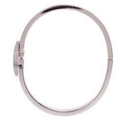 Pre Owned Hermes Clic Clac H Green Enamel Palladium-Plated Bracelet PM