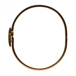 Pre Owned Hermes Clic Clac H Black Enameled Gold-Plated Bracelet PM