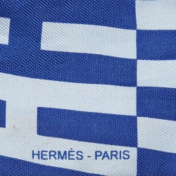 Pre Owned Hermes Blue Op H Silk Twilly Scarf