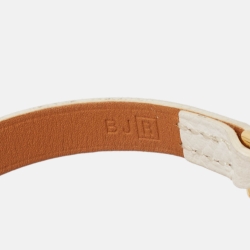 مملوكة مسبقًا Hermès  Micro Kelly White Leather Bracelet M