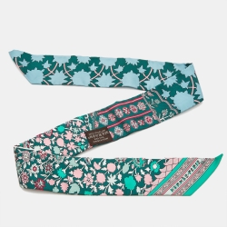 Pre Owned Hermes Teal Green Tapis Persans Silk Twilly 