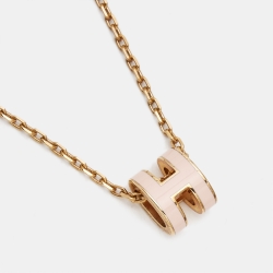 مملوكة مسبقًا Hermes Pop H Enamel Gold Plated Necklace