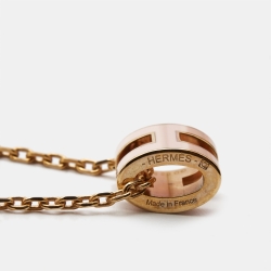 مملوكة مسبقًا Hermes Pop H Enamel Gold Plated Necklace