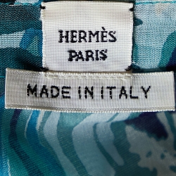 Hermes Multicolor Printed Silk Kaftan Top L