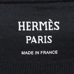 Hermes Black Embroidered Pocket Cotton T-Shirt M