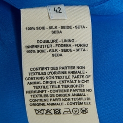 مملوكة مسبقًا Hermes Blue Printed Silk Kaftan Dress L