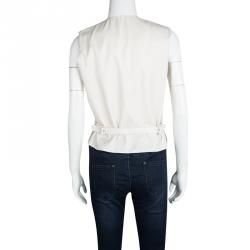 Hermes Cream Wool Waistcoat M