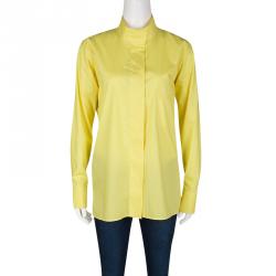 Hermes Yellow Cotton Long Sleeve Button Front Shirt M