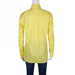 Hermes Yellow Cotton Long Sleeve Button Front Shirt M
