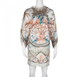 Hermes Aloha Print Raglan Sleeve Silk Tunic Dress S