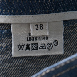 Hermes Blue Linen High Waist Flared Pants M