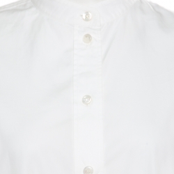 Pre Owned Hermes White Cotton Button Front Shirt Dress S