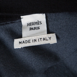 Hermes Teal Blue Cashmere Cinched Waist Button Front Jumpsuit M