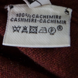 Hermes Brown Cashmere Dolman Sleeve Cropped Sweater M