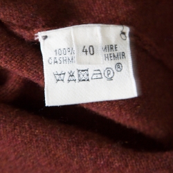 Hermes Brown Cashmere Dolman Sleeve Cropped Sweater M