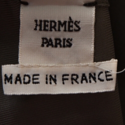 Hermes Grey Printed Silk High Neck Blouse M