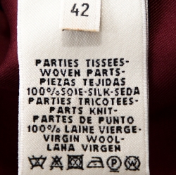 Hermes Maroon Fouets Et Badines Print Silk Shift Dress L