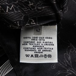 Hermes Black Zodiac Printed Silk Long Sleeve Shirt L