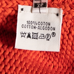 Pre Owned Hermes Orange Cotton Knit Sleeveless Belted Mini Dress S