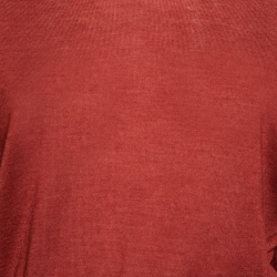 Pre Owned Hermes Maroon Cashmere V-Neck Sweater S
