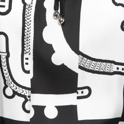 Hermes Black Printed Silk & Knit Top S