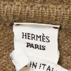 Hermes Brown Textured Wool Top & Pants Set M