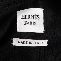 Hermes Dark Grey Denim Round Neck Button Front Jacket M