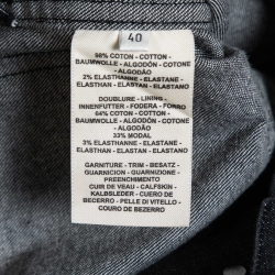 Hermes Dark Grey Denim Round Neck Button Front Jacket M