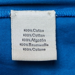 Pre Owned Hermes Blue Print Cotton Half Sleeve T-Shirt XS