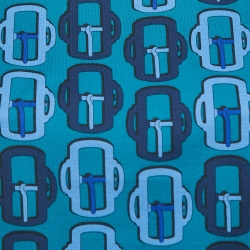 Pre Owned Hermes Blue All-Over Print Cotton Short Sleeve T-Shirt M