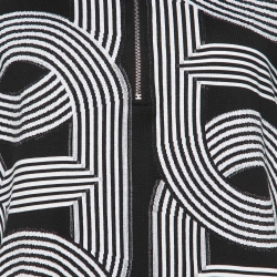 Pre Owned Hermes Black Jacquard Knit Mini Dress L