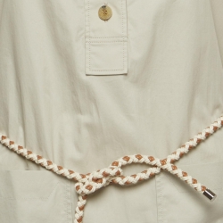 Hermes Grey Cotton Belted Shirt Dress S