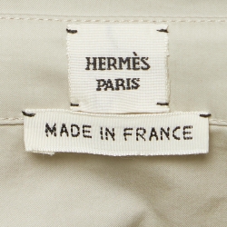 Hermes Grey Cotton Belted Shirt Dress S