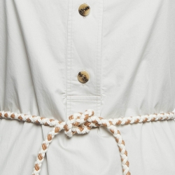 Hermes Grey Cotton Belted Shirt Dress M