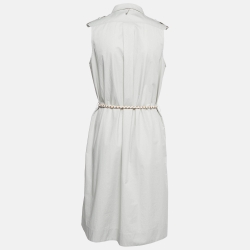 Hermes Grey Cotton Belted Shirt Dress M