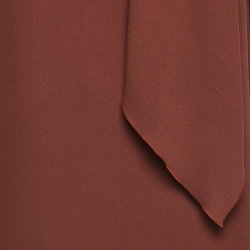 Pre Owned Hermes Brown Silk Drape Style Neck Shift Dress S  