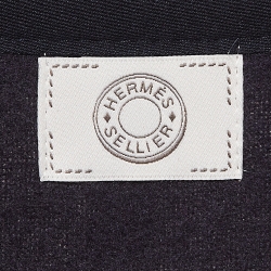Hermes Navy Blue/Beige Wool Reversible Camail Poncho One Size