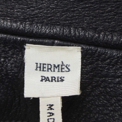 Hermes Black Leather Belted Back Open Vest L